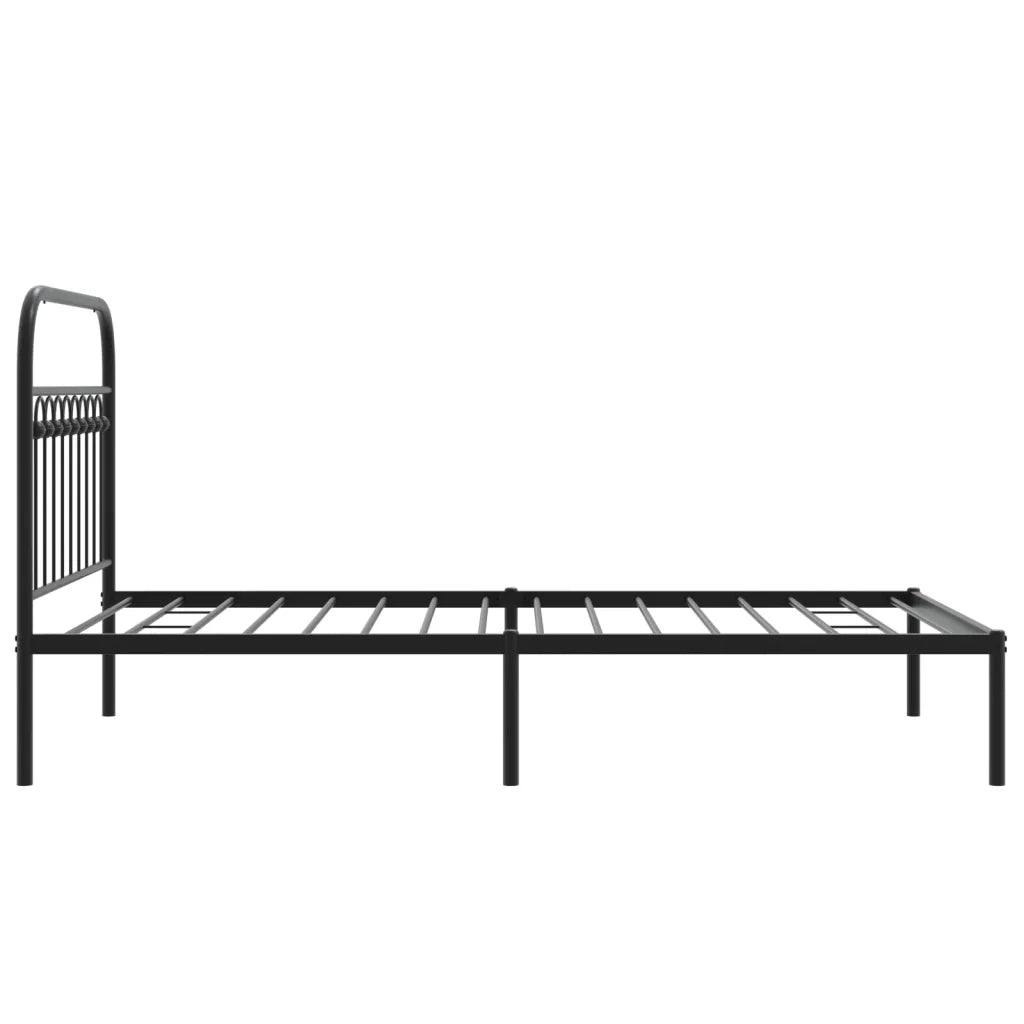 Giroletto con Testiera in Metallo Nero 100x190 cm 376594