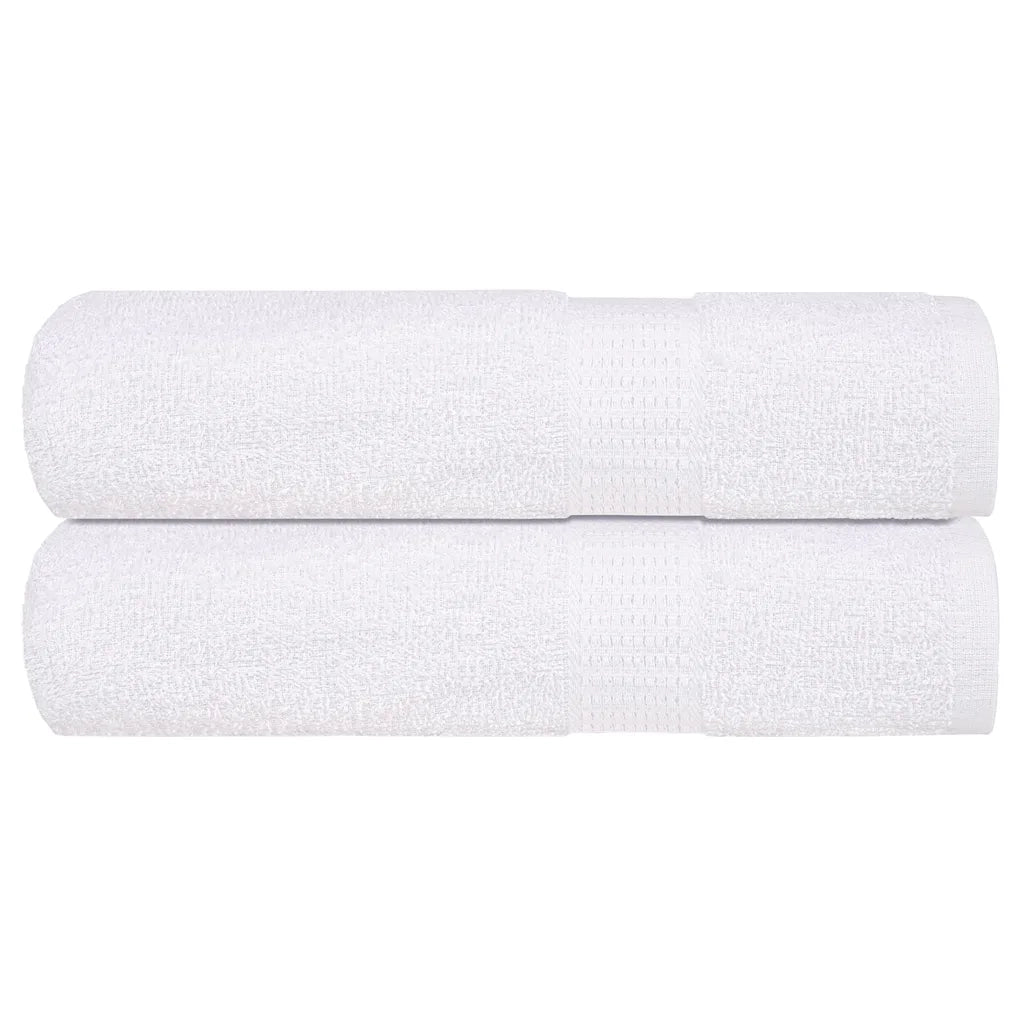 Asciugamani Doccia 2 pz Bianchi 70x140 cm 360 g/mÂ² 100% Cotone