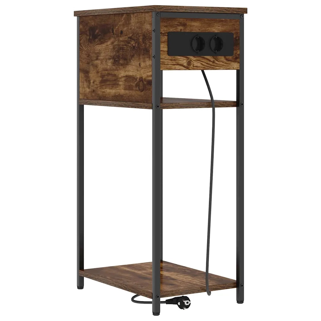vidaXL Armadio da Notte Rovere fumo 28.1 x 40.9 x 75 cm