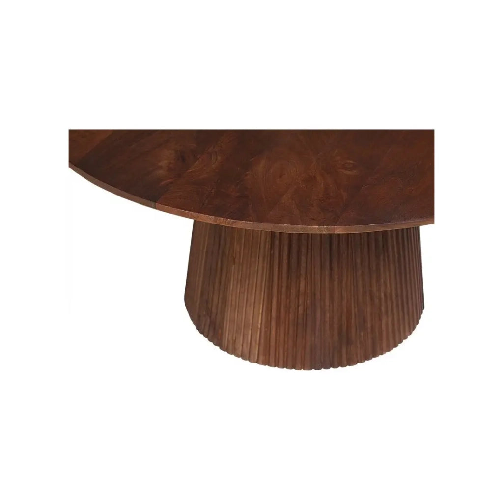Tavolino rotondo RIMBAUD – Effetto legno marrone 80 cm
