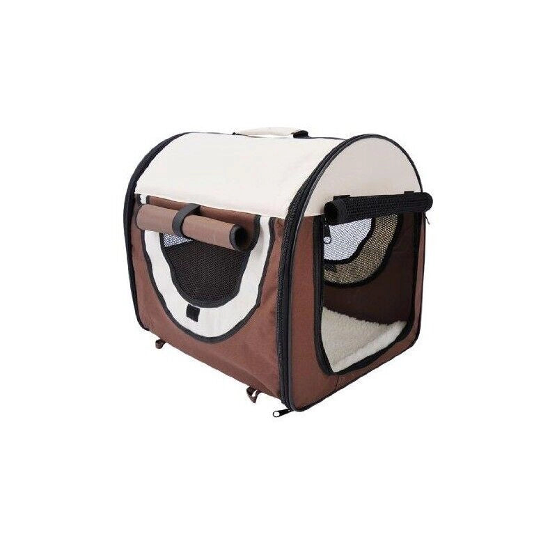 TRASPORTINO PER CANI E GATTI PIEGHEVOLE 61 X 46 X 51 CM COLORE CAFFÈ