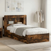 Telaio del letto con storage Rovere Fumo 100 x 200 cm
