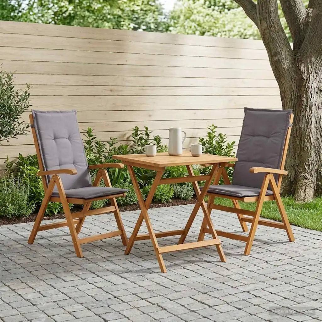 Sedie da giardino reclinabili 2 pz Naturale 42041428