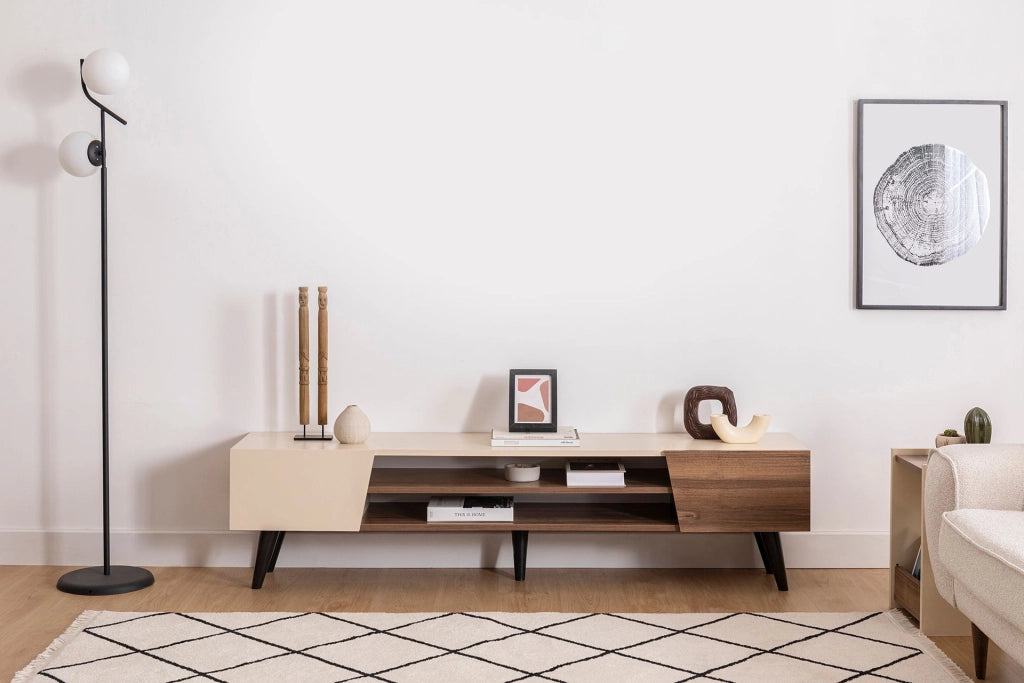 Porta TV in legno "Clark" - 180 x 37 x 45 cm - Marrone