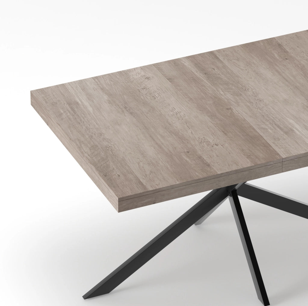 Tavolo allungabile 140-180 cm con vano contenitore grigio