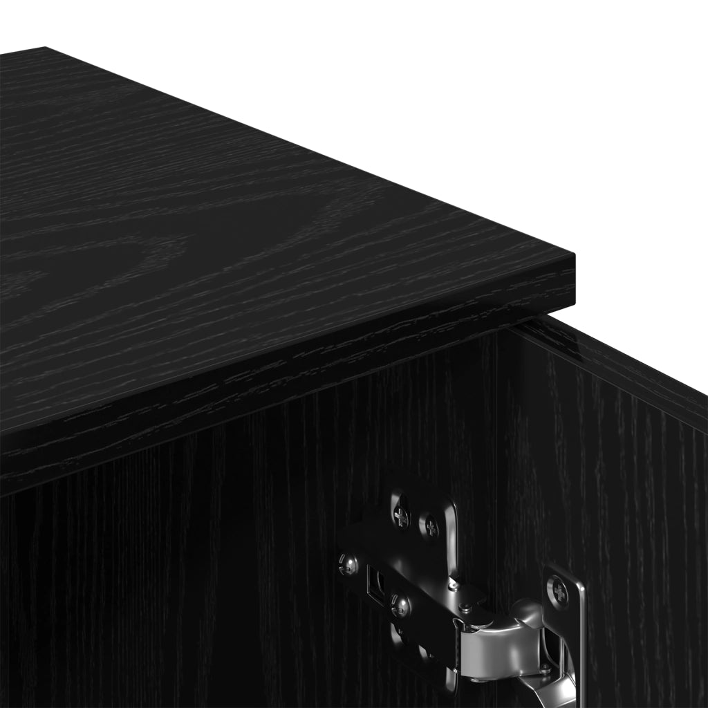 Credenze 2 pz in Rovere Nero, 30x30x70 cm, Realizzate in Legno Ingegnerizzato