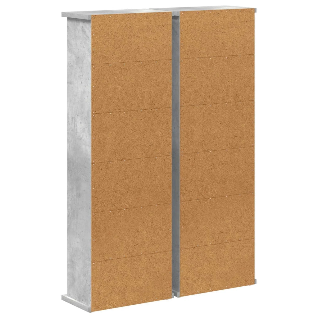 Mobile per CD 2 pz Grigio Cemento 60 x 17 x 92 cm 8012753