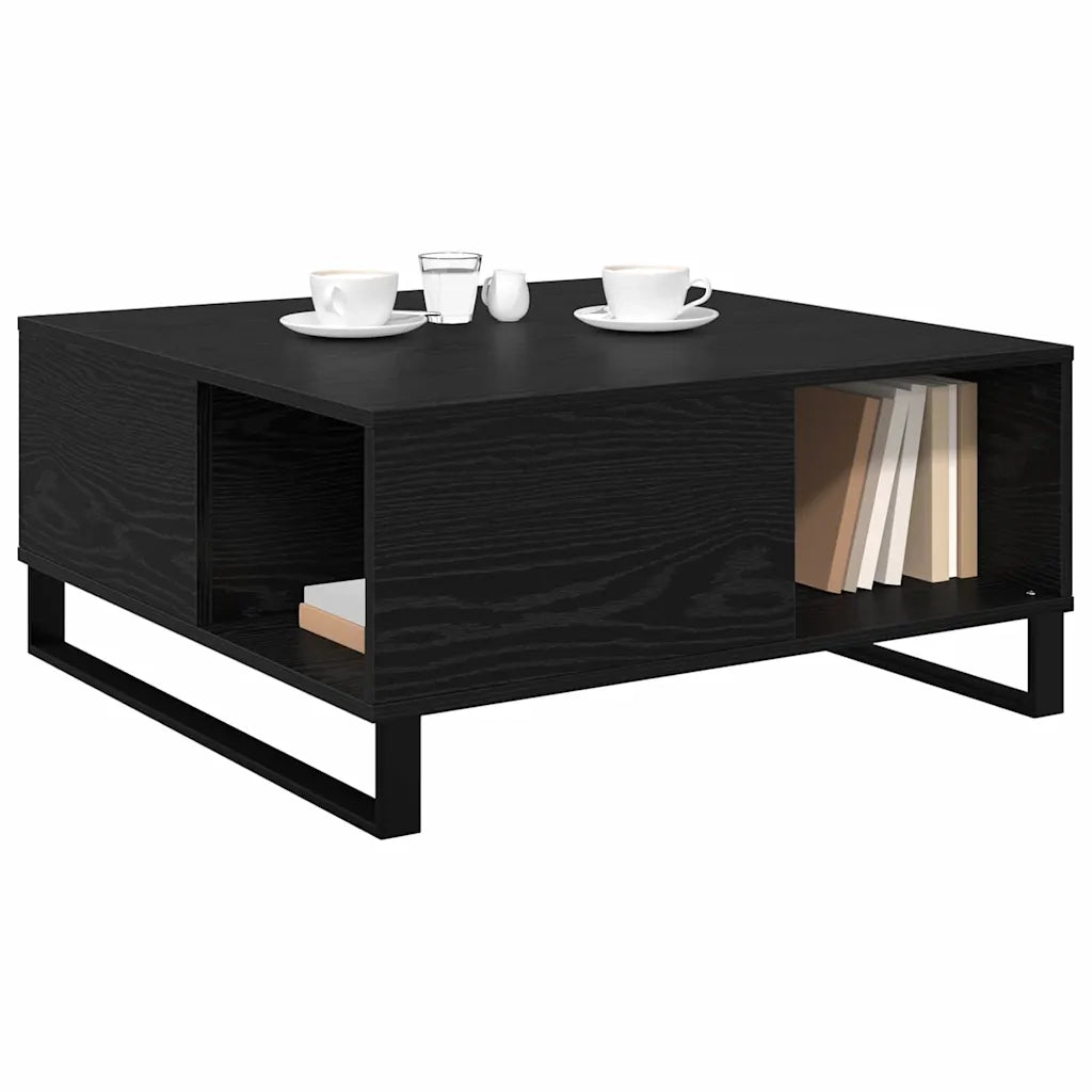 Tavolino da salotto Rovere Nero 80 x 80 x 36,5 cm