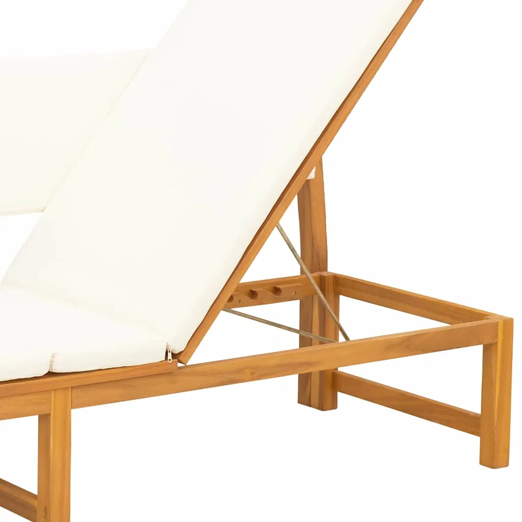 Lettino da sole con cuscino Olio Naturale 200 x 57 x 75cm 4108112
