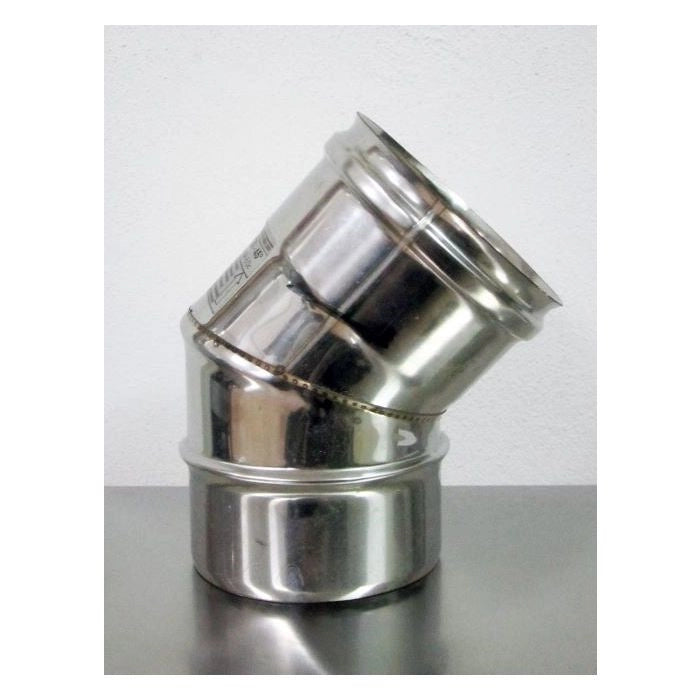 CANNA FUMARIA TUBO CURVA ACCIAIO INOX AISI 304 Monoparete 45°  -TUTTE LE MISURE- ø230