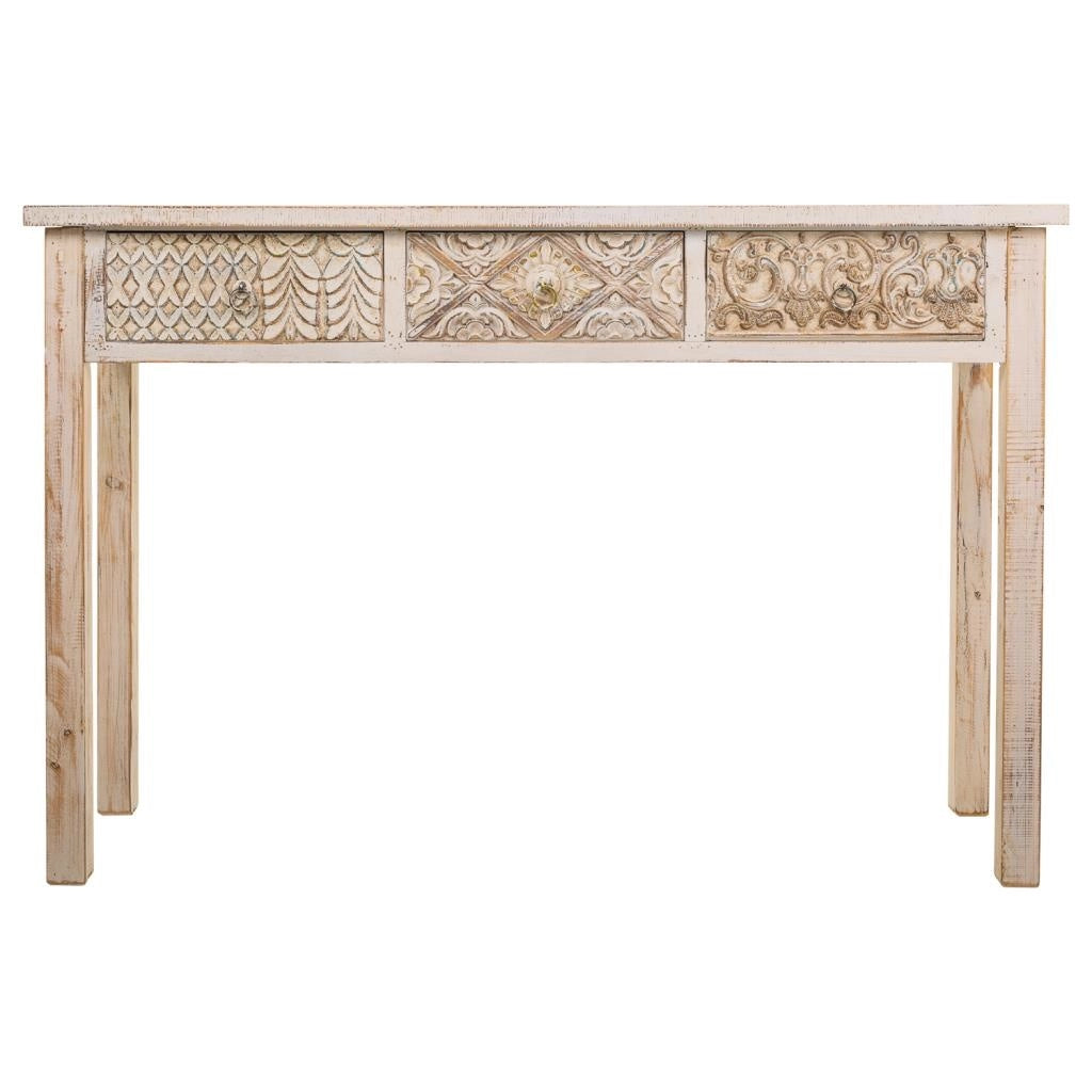Mobile da ingresso in legno intagliato 120x35x80