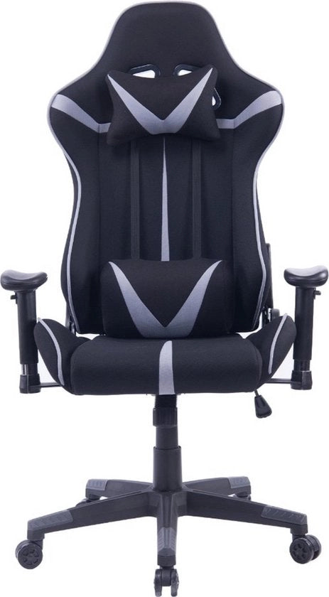 Sedia ergonomico per bambini - altezza regolabile - robusta e comoda - tessuto nero/grigio - 64x54x127-135 cm