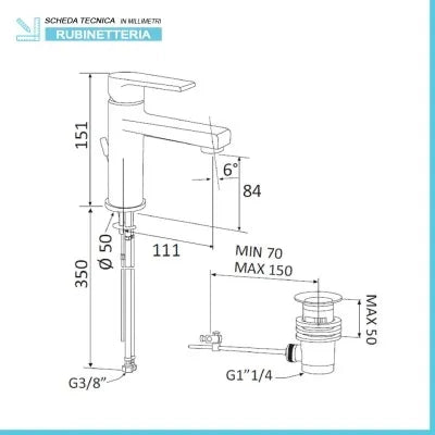 Set miscelatori lavabo bidet e doccia incasso cromato Mariani Artic