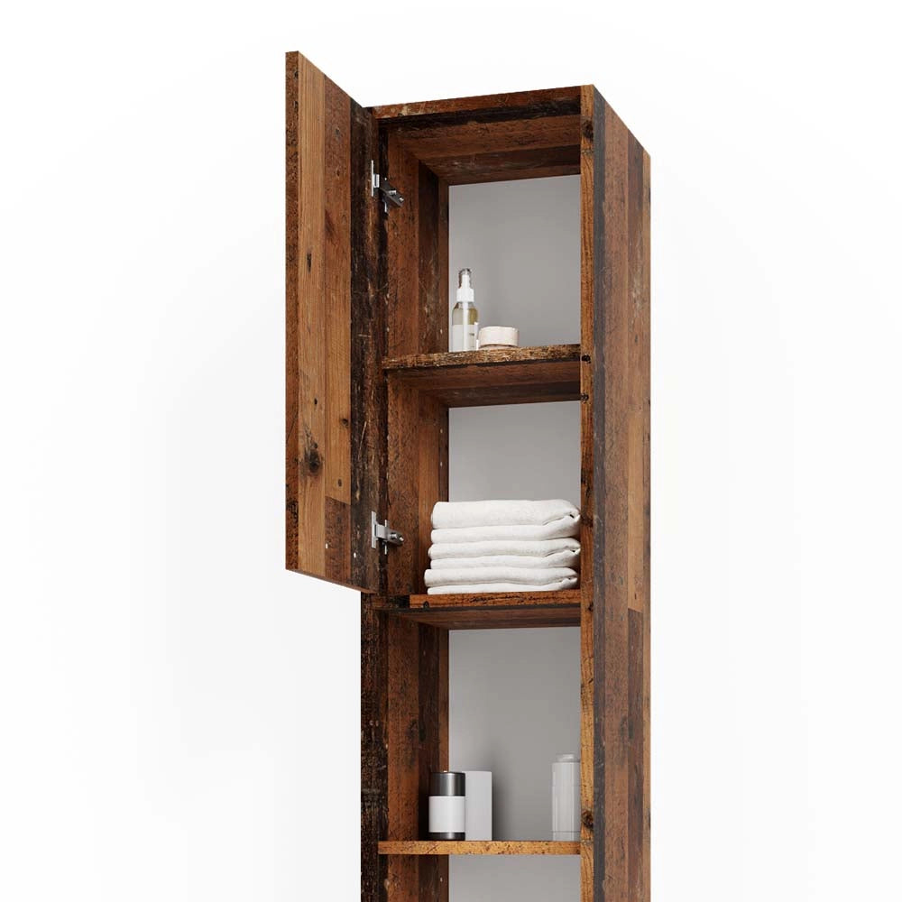 Vicco Set mobili bagno Rovere rustico 3 parti, con armadio alto