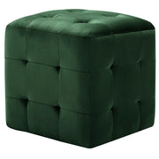 Pouf 2 pz Verde 30x30x30 cm in Velluto 278387