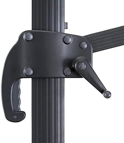 Ombrellone da Giardino Palo Manovella 3x3 con Flaps Laterali, Antracite-Ecrù