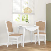 Sedie da Pranzo con Cuscini 2 pz Bianco Legno Massello di Hevea 4102470