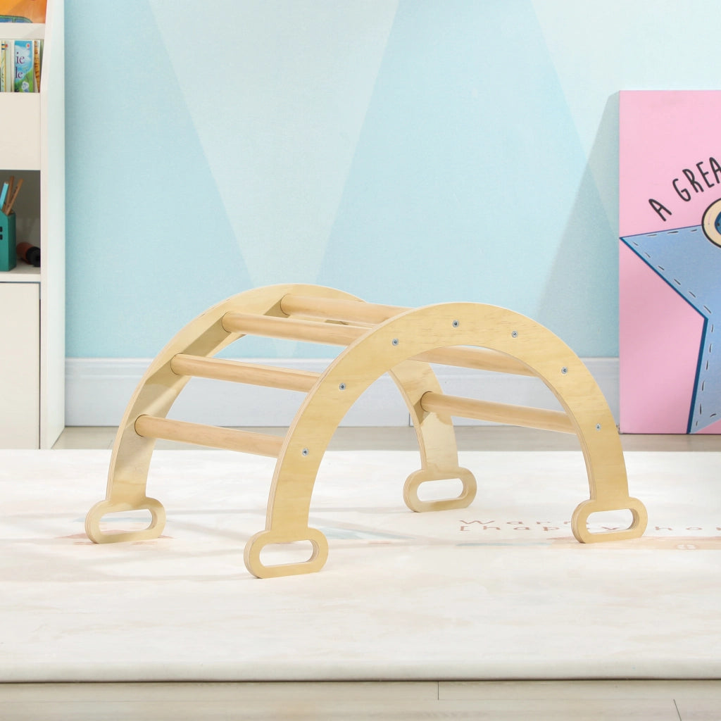 Letto a soppalco bambini in legno naturale con scala ¨C zephmum ¨C 90x200