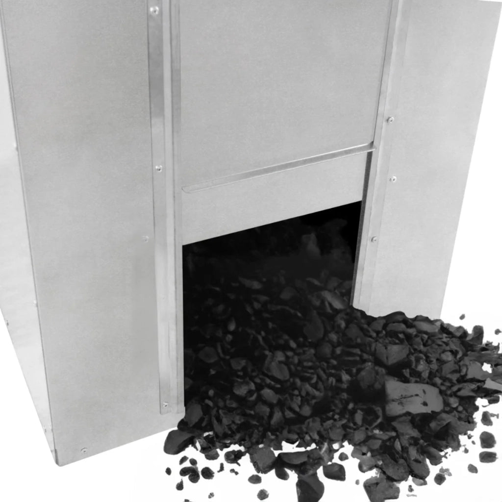 Bidone per il carbone - legna 150 kg in acciaio zincato Metallo antiruggine e anti roditore Porta legna