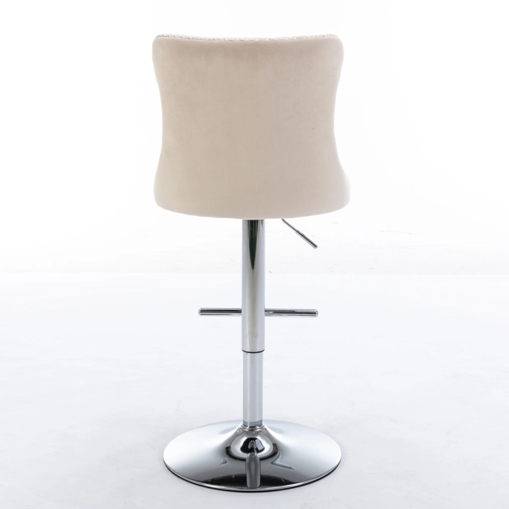 Sgabelli da bar girevoli in velluto con altezza della seduta regolabile da 63,5 a 84 cm, base cromata, schienale imbottito e confortevole, ideali per