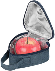 Borsa per snack, reutilizzabile, impermeabile, isolata per frutta, scatola di latta compatta per esterno (blu marino, mini)