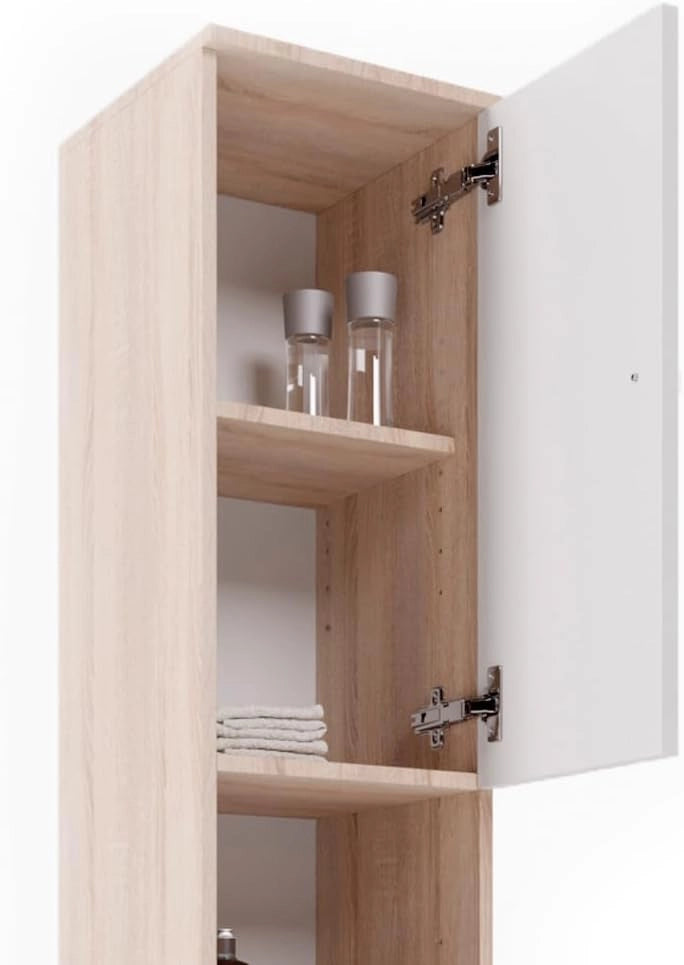 Mobile bagno alto Fynn, Sonoma, 30 x 190 cm, per la conservazione di articoli da bagno e asciugamani