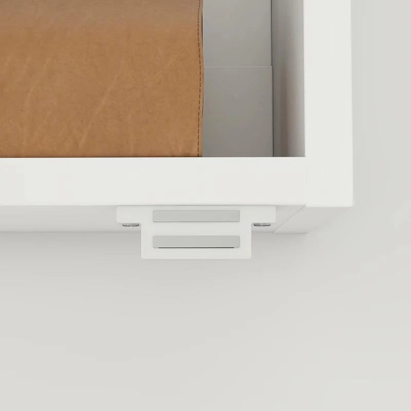 SPECCHIO BAGNO OVALE MODERNO CON ARMADIETTO E DUE RIPIANI, 45X90 CM, BIANCO