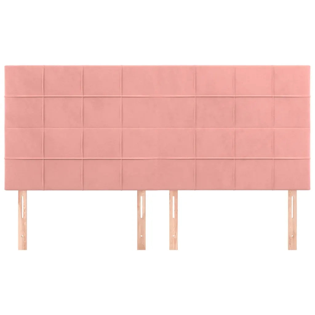 Testiera-Testata-Testiera Decorativa Rosa 200x5x118/128 cm Velluto 784004