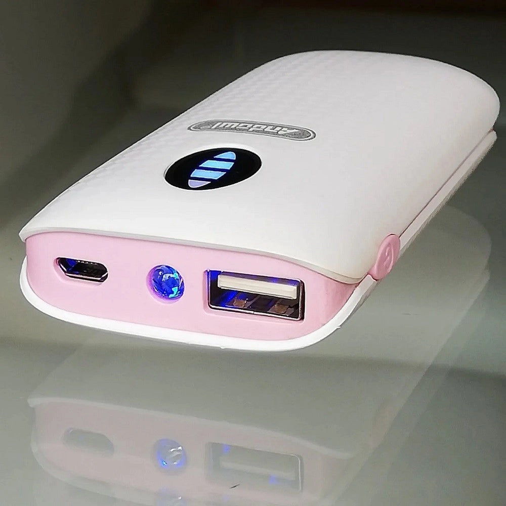 Trade Shop - Power Bank Portatile 5000mah Con Torcia A Led 2 Porte Usb Ricarica Veloce Q-t69 -