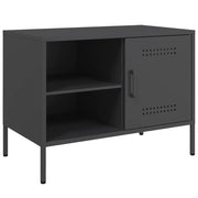 Mobile TV multimediale mensola TV credenza TV adatto per sala da pranzo soggiorno camera da letto 68 x 39 x 50,5 cm acciaio nero 02_0026160