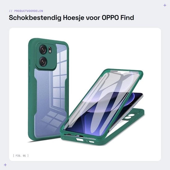 Case Protezione Schoc per Telefono - Trasparente TPU/PC - Morbido/Ultradurissimo - Anticrasi - Protezione Schermo Integrata - Esclusivo per OPPO Find X5 Lite 5G - Cover per Telefono
