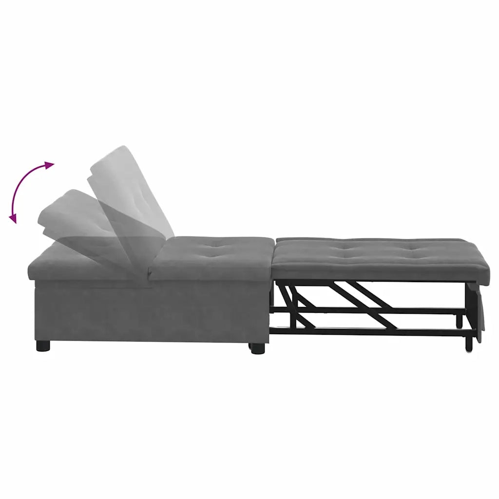 Divano Letto Estraibile Grigio scuro 194 x 67 x 82 cm 42008609