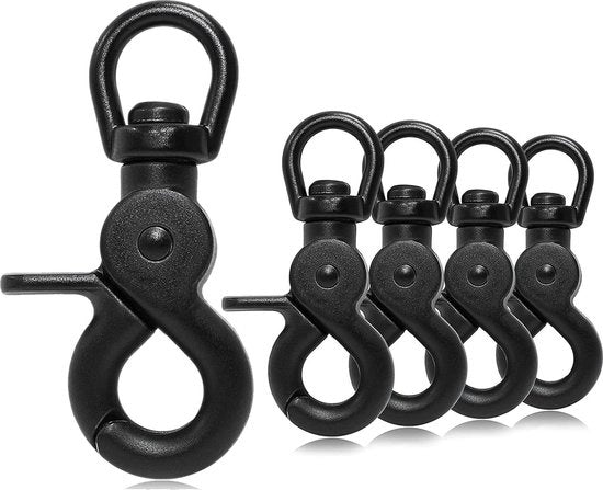 5 pezzi di gancio a vite a spirale con cardanico per gabbie per animali - nero .