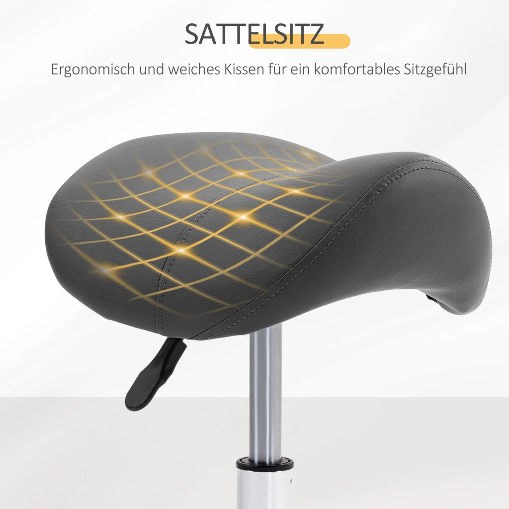 Sgabello girevole e regolabile in altezza ¨C zephmum ¨C similpelle grigio 48x47x45-59 cm