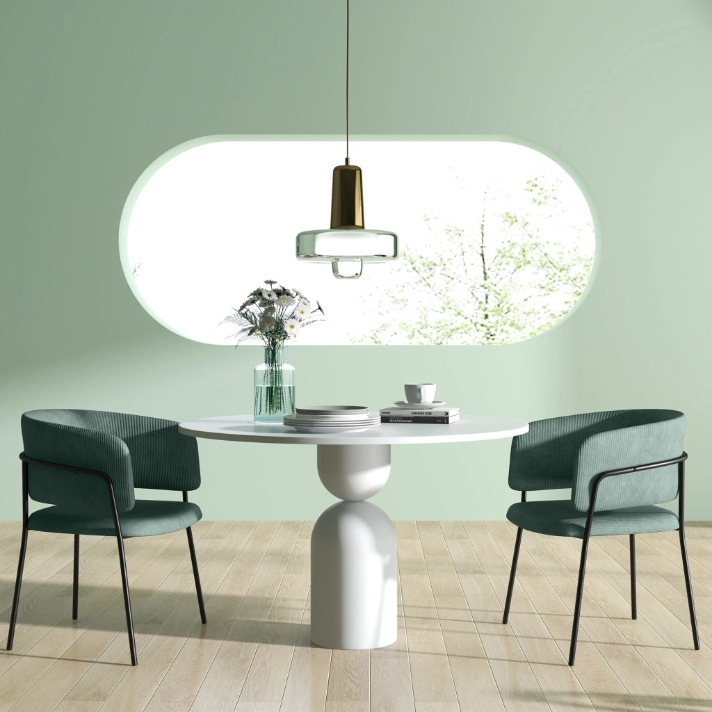 Sedie da pranzo ¨C zephmum ¨C Verde, Tessuto Velluto, Struttura in Metallo