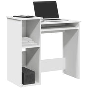 Scrivania con Mensole Bianca 84x40x78 cm in Legno Multistrato 860445