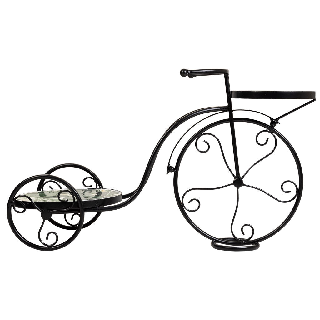 Supporto bici in mosaico Verde e ferro battuto 67x26,5x43h