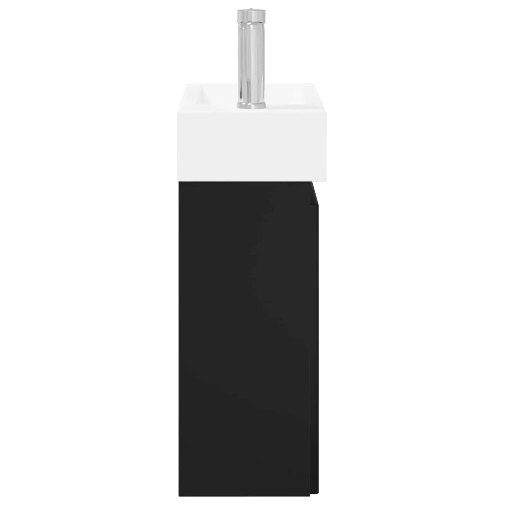 Mobile bagno con rubinetto Nero 45,5 x 22,5 x 84 cm 889442