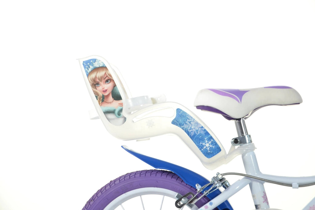 SCH SNOW QUEEN 16", bicicletta per bambini, adatta tra i 5 e i 7 anni, per altezza tra 105 e 135 cm, con cestino e porta