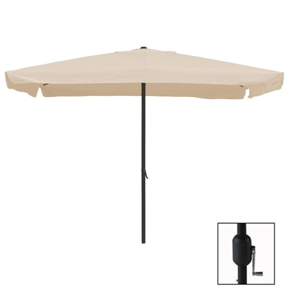 Trade Shop - Ombrellone Da Giardino Esterno Balcone Terrazzo Beige 3x2 Mt Con Manovella 223221 -