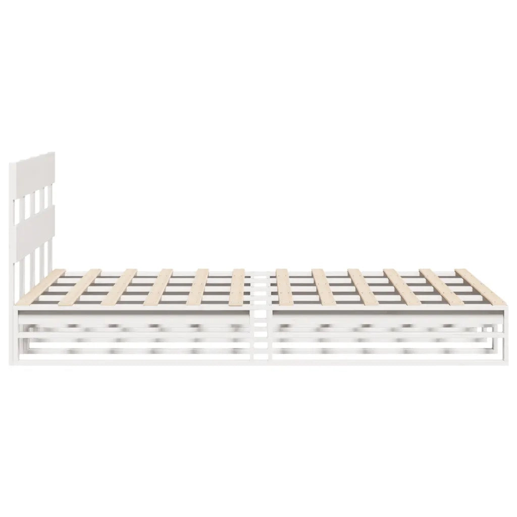 Letto senza Materasso Bianco 140x190 cm Legno Massello di Pino