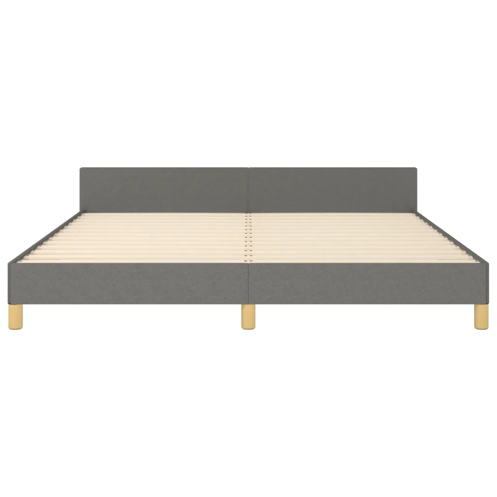 Giroletto con Testiera-Struttura Letto con testiera Grigio Scuro 180x200 cm in Tessuto