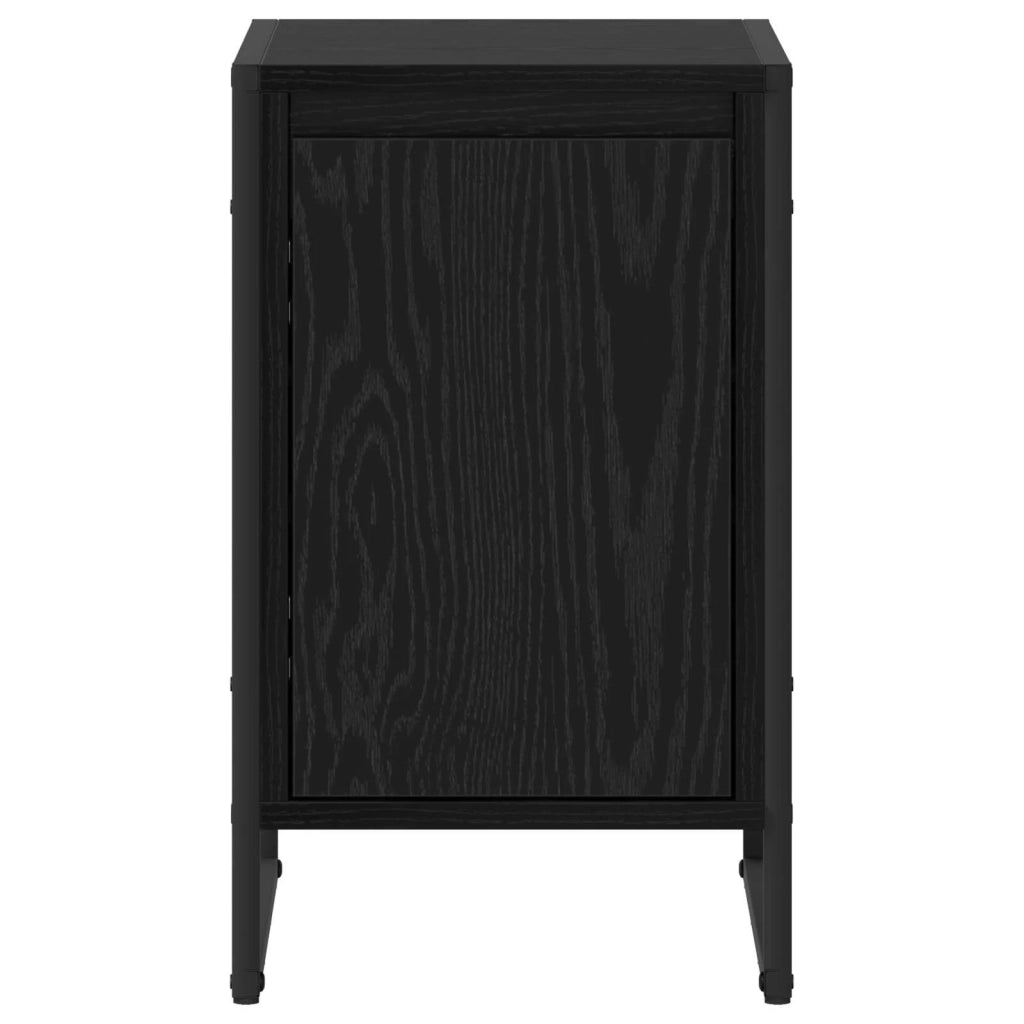 Comodino | Armadio da Notte | Mobiletto da notte Rovere Nero 39,5 x 30 x 50 cm Legno multistrato