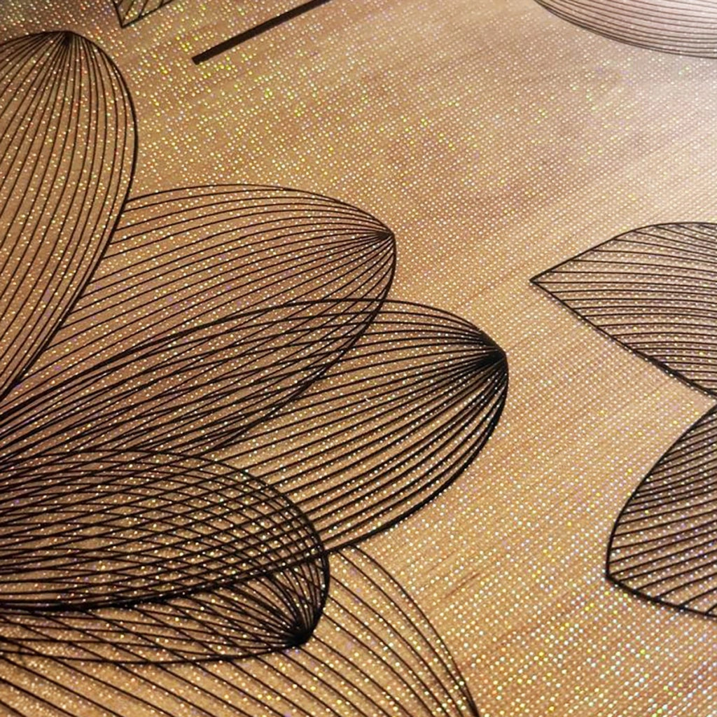 Tovaglia Trasparente Decorata Glitterata Pellicola Pvc 100x600 Cm Tavolo Antimacchia Spessa Fiori (C)