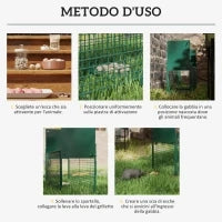 Gabbia Trappola per Animali Vivi Piccoli con Doppia Porta e Maniglia, 80x25x30cm, Verde Scuro