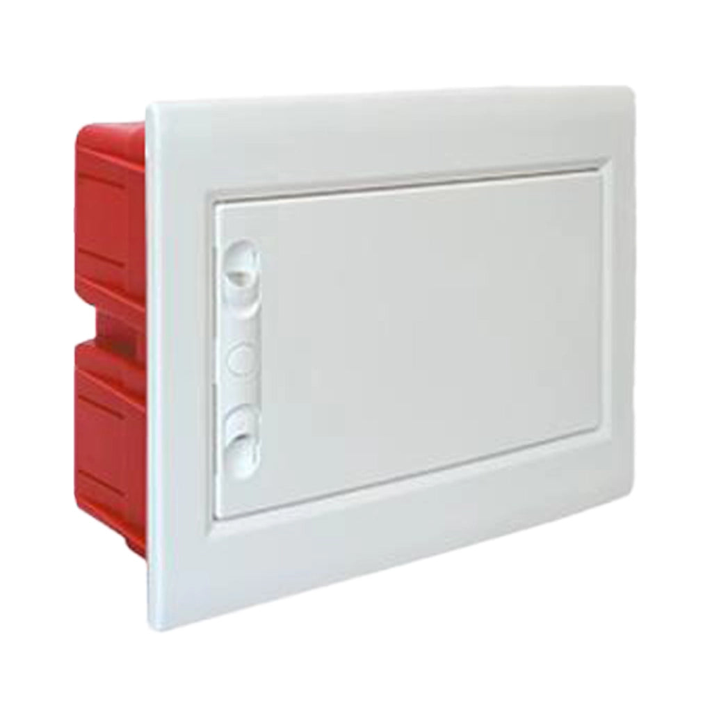 Centralino da incasso con portello cieco e telaio estraibile, 8 moduli, 240x195x80 mm,bianco, ideale per installazioni elettriche interne