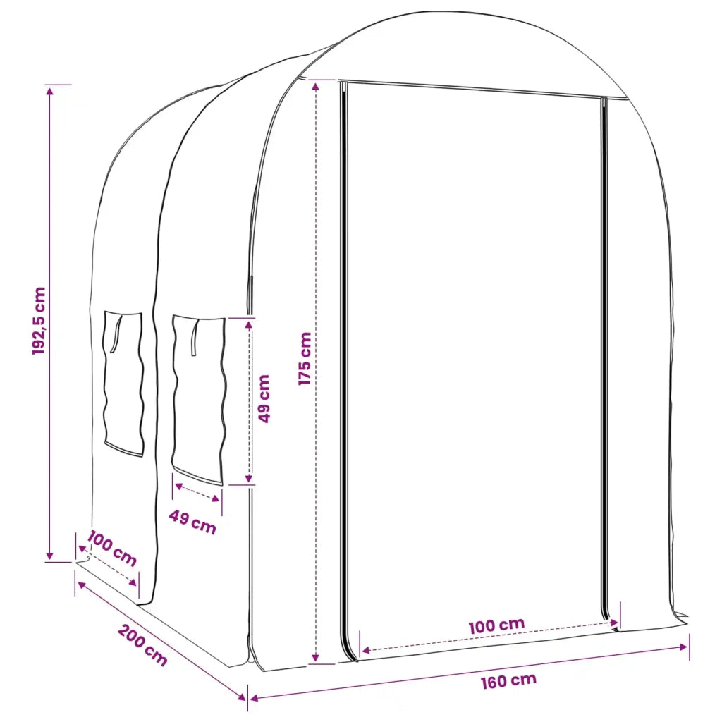 Serra con telaio 160 x 200 x 192,5 cm PVC Trasparente CFW1438004