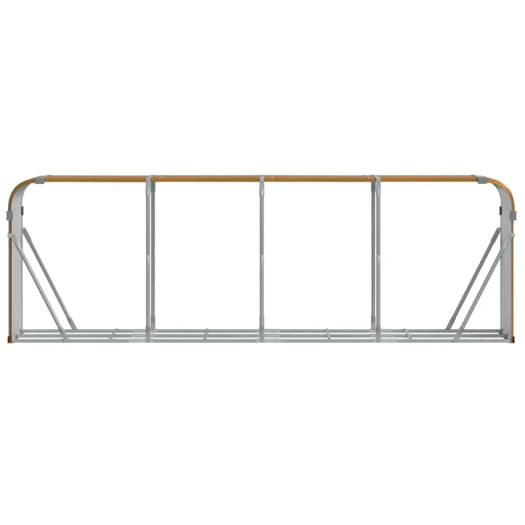 Portalegna chiaro 300 x 45 x 100 cm acciaio zincato marrone 02_0043816