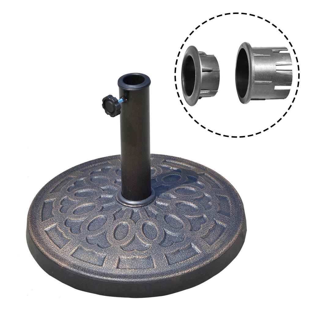 Base per Ombrellone da Giardino ¨C zephmum ¨C Bronce 12 kg ?44x34 cm per 38mm/48mm