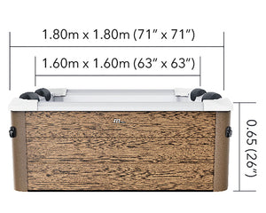 Vasca Idromassaggio Spa Oslo Amber Aero Plus Smart con Wifi per 6 Persone 180x180x65 cm in Materiale Plastico Effetto